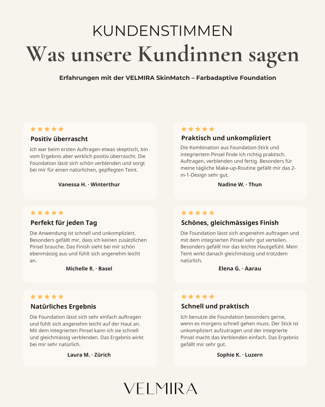 VELMIRA SkinMatch – Farbadaptive Foundation